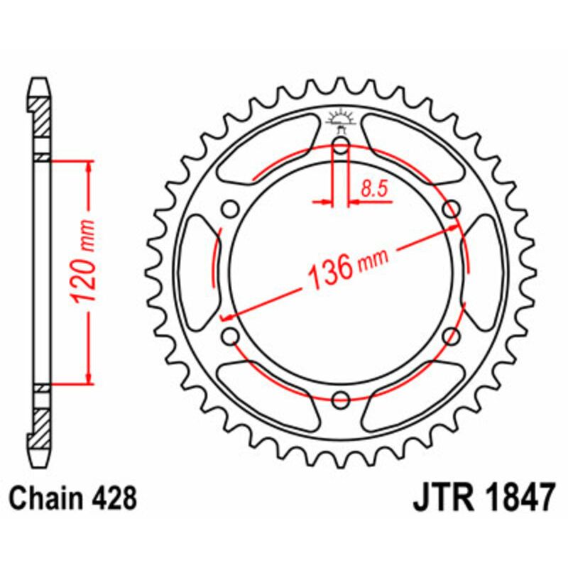 Couronne JT SPROCKETS Acier Standard - 428