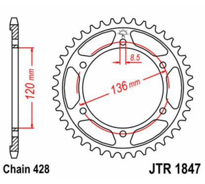 Couronne JT SPROCKETS Acier Standard - 428