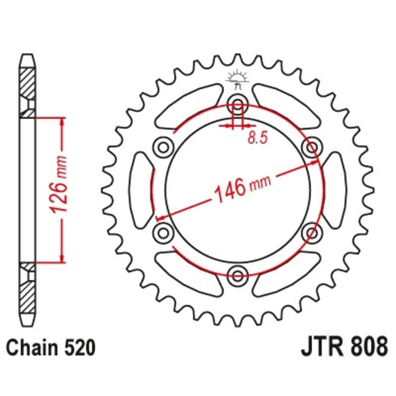 Couronne JT SPROCKETS acier anti-boue - 520