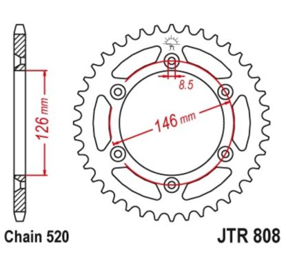 Couronne JT SPROCKETS acier anti-boue - 520