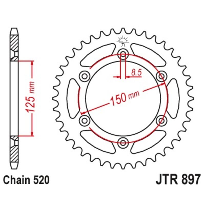 Couronne JT SPROCKETS acier anti-boue - 520