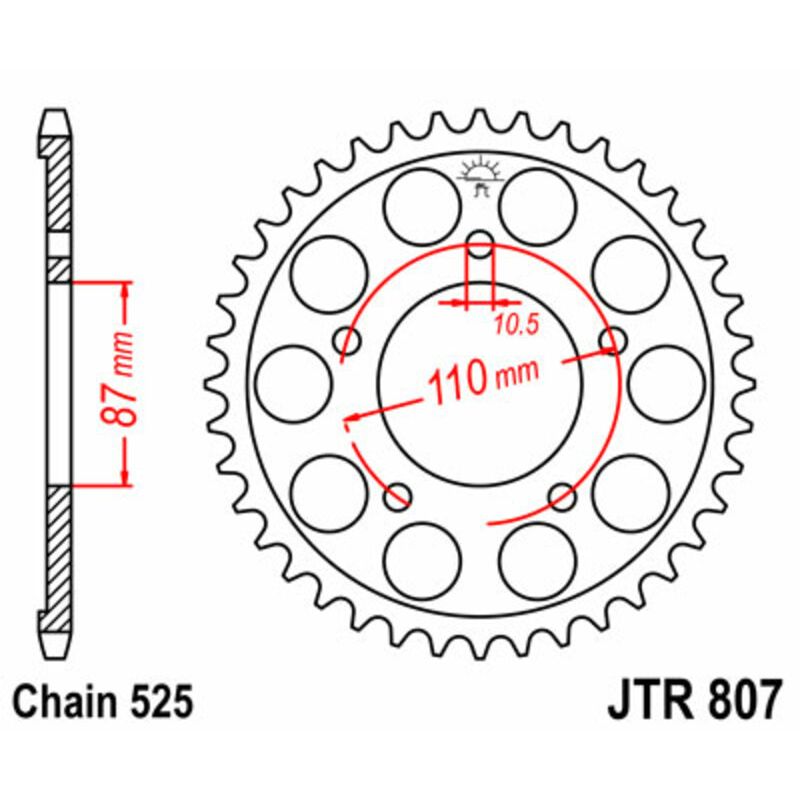 Couronne JT SPROCKETS Acier Standard - 525