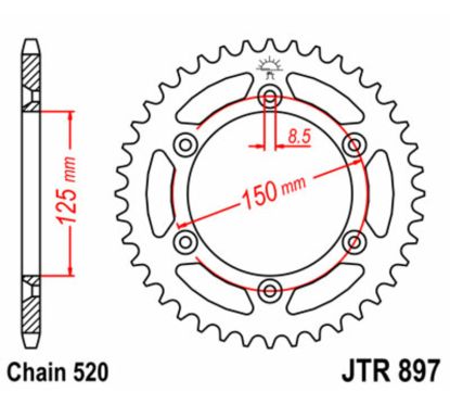 Couronne JT SPROCKETS Acier Standard - 520