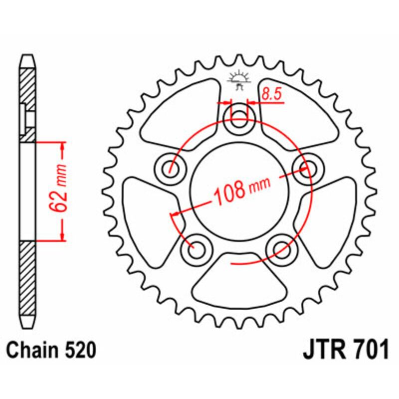 Couronne JT SPROCKETS Acier Standard - 520