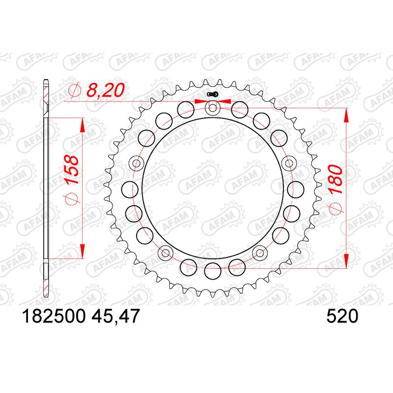 Couronne AFAM acier standard - 520