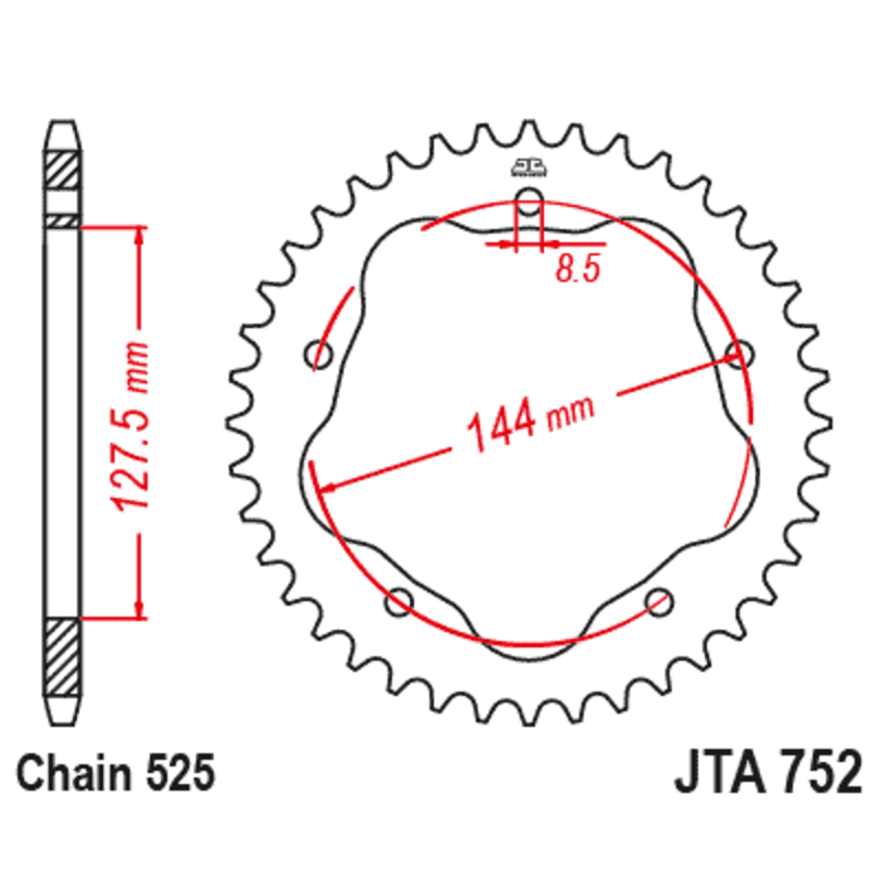 Couronne JT SPROCKETS alu standard - 525