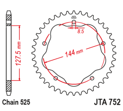 Couronne JT SPROCKETS alu standard - 525