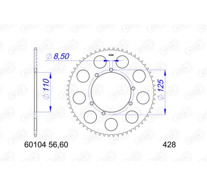 Couronne AFAM alu standard - 428