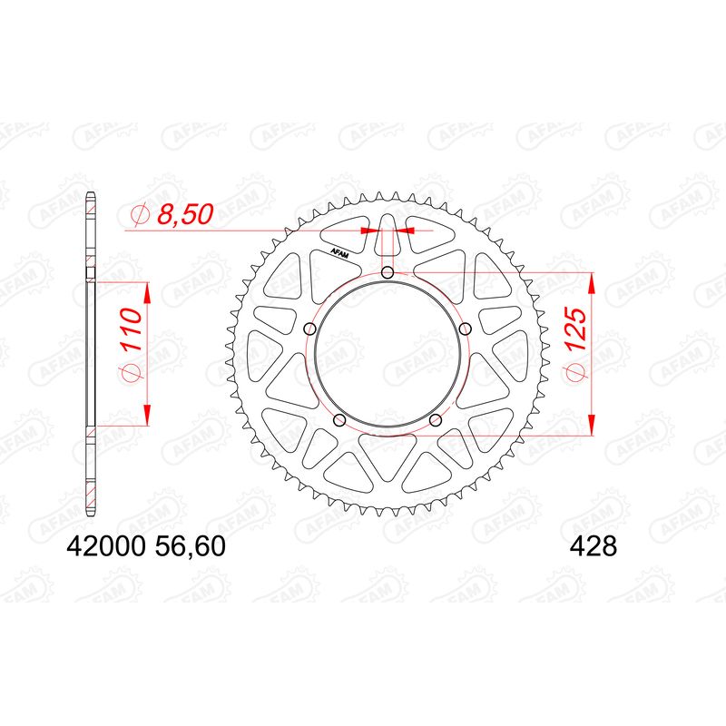 Couronne AFAM alu standard - 428