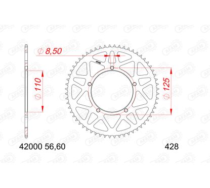 Couronne AFAM alu standard - 428