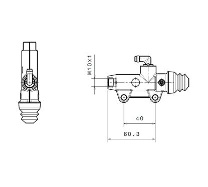 Maître-cylindre de frein arrière BREMBO Ø13mm