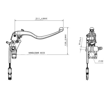 Maître-cylindre de frein BREMBO Ø16x21mm titane