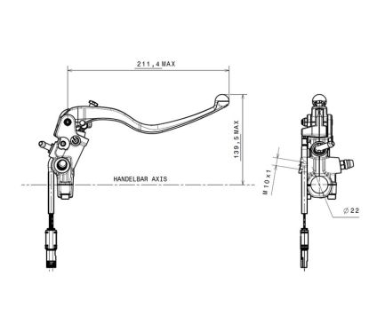 Maître-cylindre de frein BREMBO Ø18x21mm titane