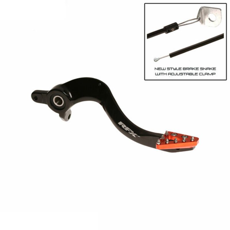 Pédale de frein RFX Pro Series - embout fixe - noir/orange