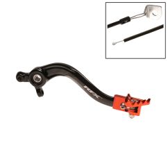 Pédale de frein RFX Pro Series - embout repliable - ) - noir/orange