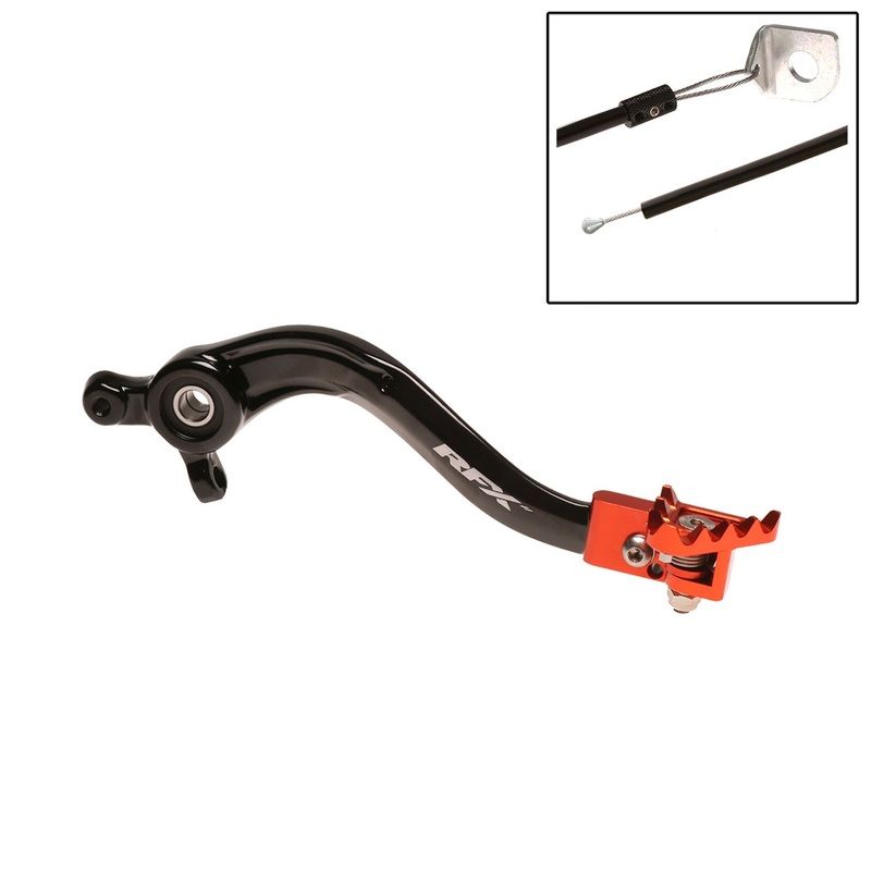 Pédale de frein RFX Pro Series - embout repliable - ) - noir/orange