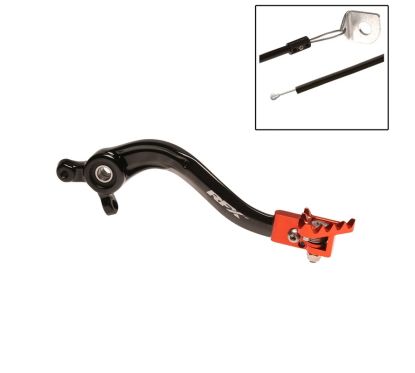 Pédale de frein RFX Pro Series - embout repliable - ) - noir/orange