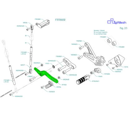 Ensemble de levier de vitesse LIGHTECH pour commande arrière