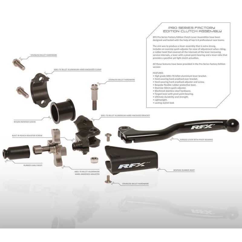 Soufflet caoutchouc de rechange pour kit d'embrayage RFX Pro Series avec un logo RFX - noir