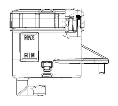 Reservoir for master cylinder Brembo 90º exit flat big hole fixing smoked