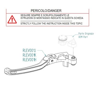 Kit de leviers repliables et réglables LIGHTECH - Type J