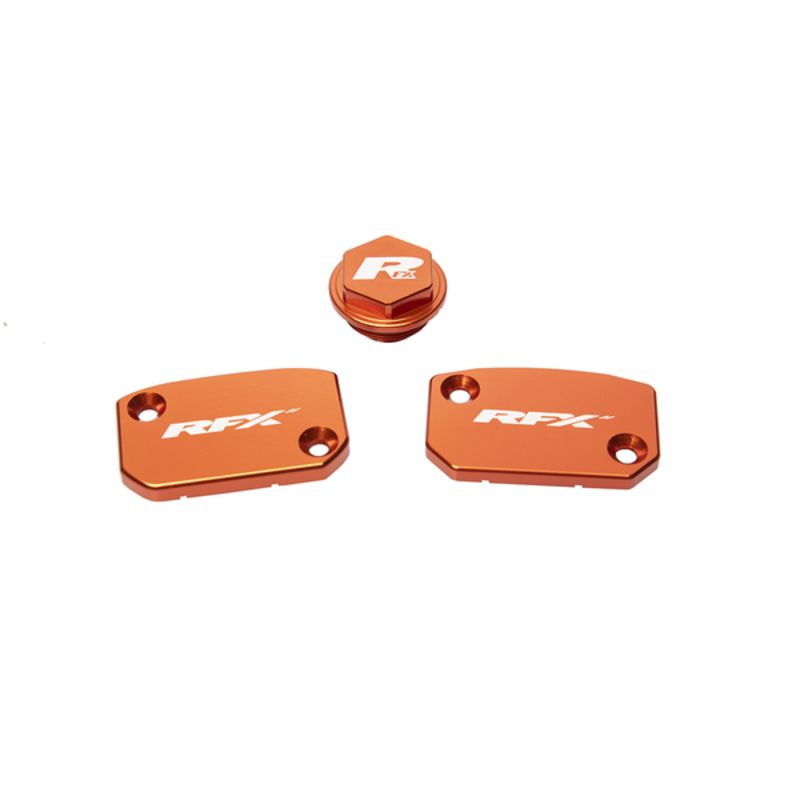 Jeu de couvercles de maîtres-cylindres RFX Pro Series - orange / frein et embrayage Brembo
