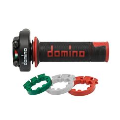 Poignée de gaz DOMINO XM2 Racing avec revêtements A450 - noir/rouge