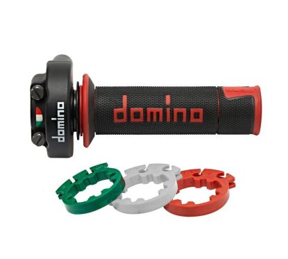 Poignée de gaz DOMINO XM2 Racing avec revêtements A450 - noir/rouge