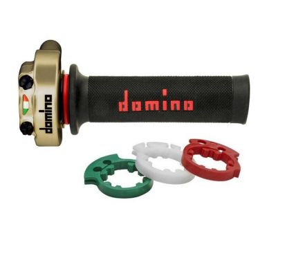 Poignée de gaz DOMINO XM2 Racing avec revêtements A010 - or/noir