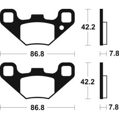 Plaquettes de frein TECNIUM Racing MX/Quad métal fritté - MOR405
