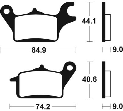 Plaquettes de frein gauche TECNIUM organique - ME436