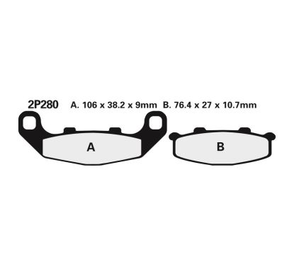 Plaquettes de frein NISSIN route semi-métallique - 2P-280NS