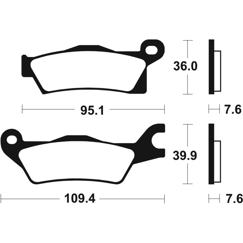 Plaquettes de frein TECNIUM MX/Quad métal fritté - MO411