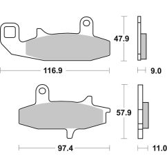Plaquettes de frein BREMBO route métal fritté - 07SU15SA